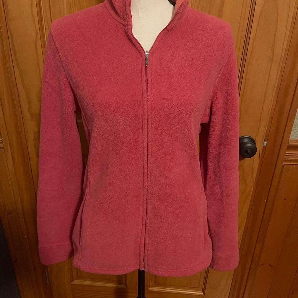 LL Bean, size small, salmon colored fleece jacket